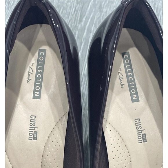 Clarks‎ Adriel Viola Pump Patent Dress Shoe High Heel Burgundy Plum Women's 9.5 - Picture 9 of 10